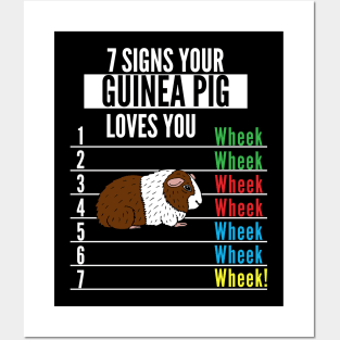 7 Signs Your Guinea pig Loves You Funny guinea pet Wheek Posters and Art